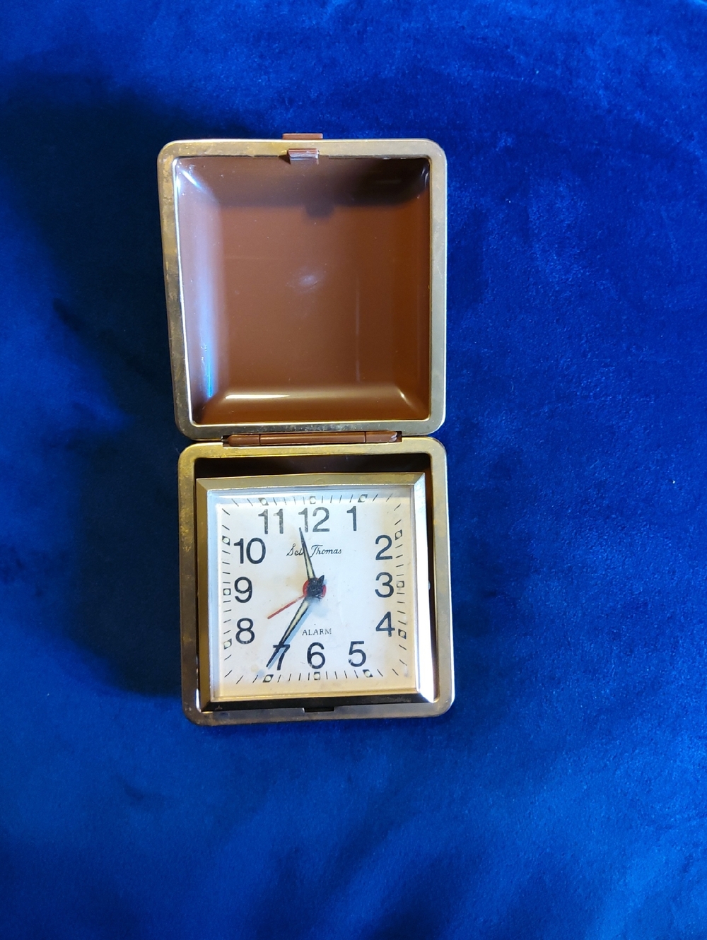 Seth Thomas Gold Travel Alarm Clock - Foldable Compact Design